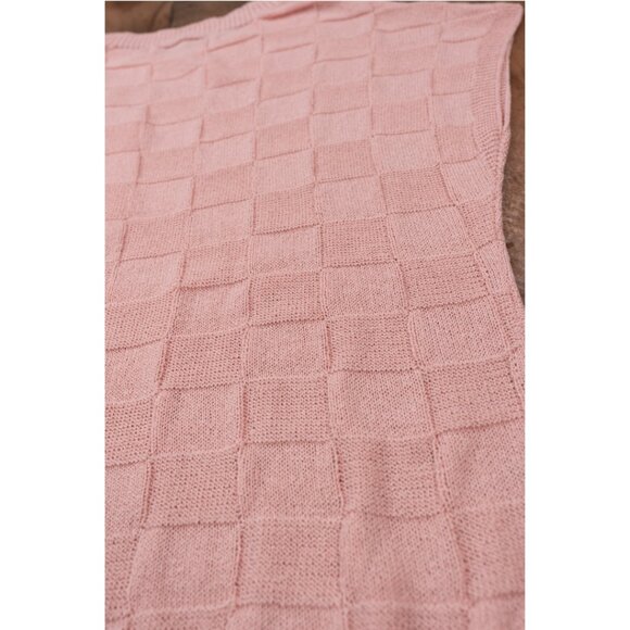Pink Short Sleeve Knit Sweater - Size Small - Picture 7 of 8